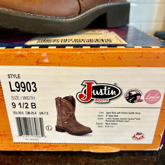 Justin Gypsy Collection Round Toe Western Boot New in Box Size 9.5 - Picture 4 of 7
